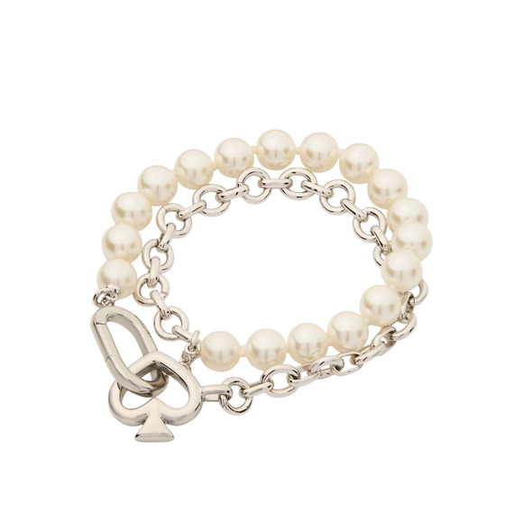 KATE SPADE New York Statement Spade Pearl Wrap Bracelet - Picture 1 of 8